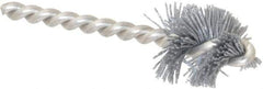 Made in USA - 1" Diam Helical Nylon Tube Brush - 0.022" Filament Diam, 1" Brush Length, 3-1/2" OAL, 1/4" Diam Stainless Steel Shank - Industrial Tool & Supply