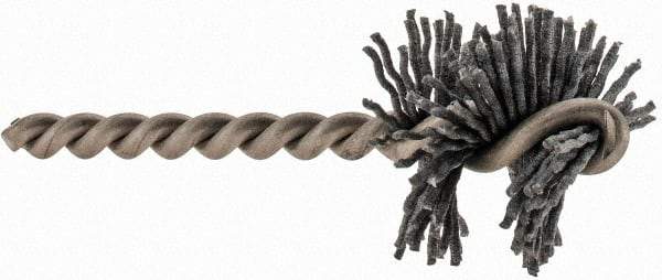 Made in USA - 1-1/4" Diam Helical Nylon Tube Brush - 0.04" Filament Diam, 1" Brush Length, 3-1/2" OAL, 1/4" Diam Stainless Steel Shank - Industrial Tool & Supply