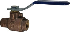 NIBCO - 1/4" Pipe, Full Port, Bronze Standard Ball Valve - 2 Piece, Inline - One Way Flow, FNPT x FNPT Ends, Lever Handle, 600 WOG, 150 WSP - Industrial Tool & Supply