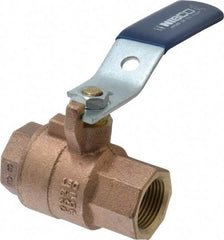 NIBCO - 3/4" Pipe, Full Port, Bronze Standard Ball Valve - 2 Piece, Inline - One Way Flow, FNPT x FNPT Ends, Lever Handle, 600 WOG, 150 WSP - Industrial Tool & Supply