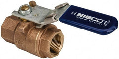 NIBCO - 3/4" Pipe, Full Port, Bronze Standard Ball Valve - 2 Piece, Inline - One Way Flow, FNPT x FNPT Ends, Locking Lever Handle, 600 WOG, 150 WSP - Industrial Tool & Supply