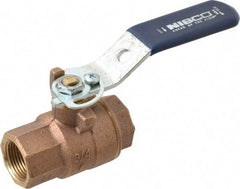 NIBCO - 3/4" Pipe, Full Port, Bronze Standard Ball Valve - 2 Piece, Inline - One Way Flow, FNPT x FNPT Ends, Lever with Memory Stop Handle, 600 WOG, 150 WSP - Industrial Tool & Supply