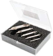 Cleveland - 5 Piece, #1 to 5, 0.125 to 0.438" Body Diam, 0.047 to 0.188" Point Diam, Plain Edge, High Speed Steel Combo Drill & Countersink Set - 60° Incl Angle, 0.047 to 0.188" Point Length, 31.75 to 69.85mm OAL, Double End, 998 Series Compatibility - Industrial Tool & Supply