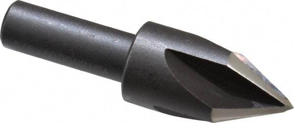 Cleveland - 5/8" Head Diam, 3/8" Shank Diam, 4 Flute 60° High Speed Steel Countersink - Oxide Finish, 2-3/32" OAL, Single End, Straight Shank, Right Hand Cut - Industrial Tool & Supply