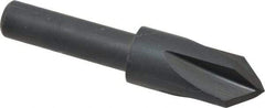 Cleveland - 3/8" Head Diam, 1/4" Shank Diam, 4 Flute 82° High Speed Steel Countersink - Oxide Finish, 1.656" OAL, Single End, Straight Shank, Right Hand Cut - Industrial Tool & Supply