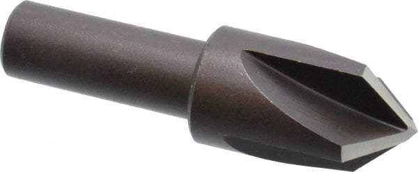 Cleveland - 3/4" Head Diam, 1/2" Shank Diam, 4 Flute 90° High Speed Steel Countersink - Oxide Finish, 2-13/32" OAL, Single End, Straight Shank, Right Hand Cut - Industrial Tool & Supply