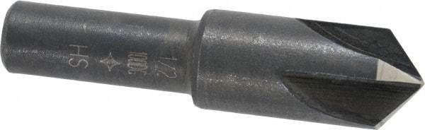 Cleveland - 1/2" Head Diam, 3/8" Shank Diam, 4 Flute 100° High Speed Steel Countersink - Oxide Finish, 1-27/32" OAL, Single End, Straight Shank, Right Hand Cut - Industrial Tool & Supply
