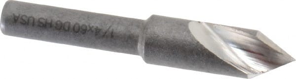 Cleveland - 1/4" Head Diam, 3/16" Shank Diam, 1 Flute 60° High Speed Steel Countersink - Industrial Tool & Supply