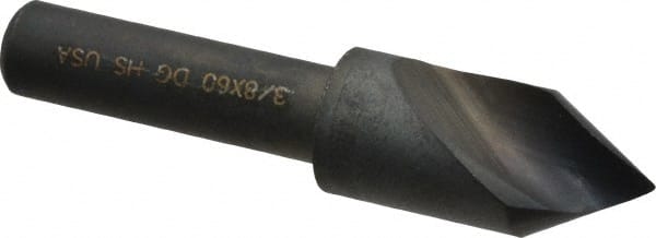 Cleveland - 3/8" Head Diam, 1/4" Shank Diam, 1 Flute 60° High Speed Steel Countersink - Industrial Tool & Supply
