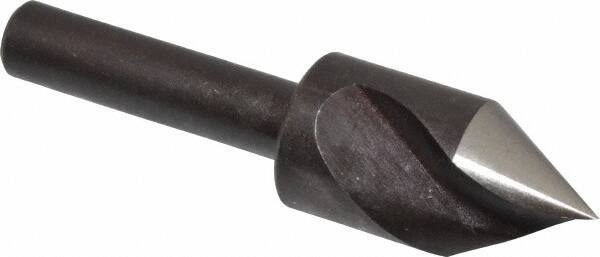 Cleveland - 1/2" Head Diam, 1/4" Shank Diam, 1 Flute 60° High Speed Steel Countersink - Oxide Finish, 1-27/32" OAL, Single End, Straight Shank, Right Hand Cut - Industrial Tool & Supply