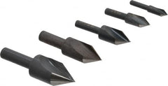 Cleveland - 5 Piece, 1/4 to 3/4" Head Diam, 60° Included Angle, Single End Countersink Set - Industrial Tool & Supply