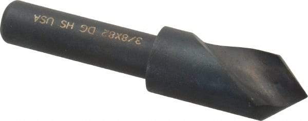 Cleveland - 3/8" Head Diam, 1/4" Shank Diam, 1 Flute 82° High Speed Steel Countersink - Oxide Finish, 1-21/32" OAL, Single End, Straight Shank, Right Hand Cut - Industrial Tool & Supply