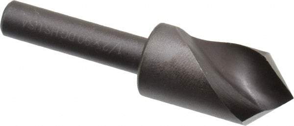 Cleveland - 1/2" Head Diam, 1/4" Shank Diam, 1 Flute 90° High Speed Steel Countersink - Oxide Finish, 1-27/32" OAL, Single End, Straight Shank, Right Hand Cut - Industrial Tool & Supply