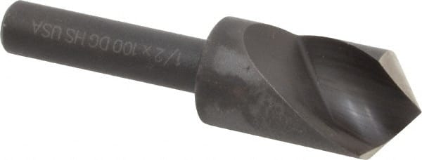 Cleveland - 1/2" Head Diam, 1/4" Shank Diam, 1 Flute 100° High Speed Steel Countersink - Industrial Tool & Supply