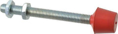 De-Sta-Co - M10 Carbon Steel Cap Tip Clamp Spindle Assembly - 95mm Thread Length, 119.89mm OAL, Flat Tip Cap, 1.02" Tip Surface Diam, Use with Toggle Clamps - Industrial Tool & Supply