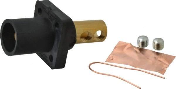 Leviton - 3R NEMA Rated, 600 Volt, 400 Amp, 1/0 to 4/0 AWG, Male, Double Set Screw, Panel Receptacle - 4-1/2 Inch Long, Black - Industrial Tool & Supply