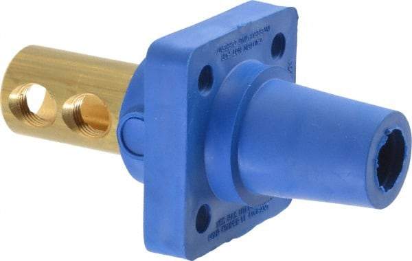 Leviton - 3R NEMA Rated, 600 Volt, 400 Amp, 1/0 to 4/0 AWG, Female, Double Set Screw, Panel Receptacle - 4-1/2 Inch Long, Blue - Industrial Tool & Supply
