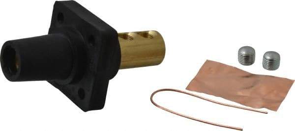 Leviton - 3R NEMA Rated, 600 Volt, 400 Amp, 1/0 to 4/0 AWG, Female, Double Set Screw, Panel Receptacle - 4-1/2 Inch Long, Black - Industrial Tool & Supply