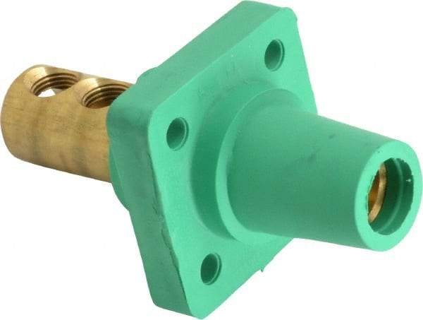 Leviton - 3R NEMA Rated, 600 Volt, 400 Amp, 1/0 to 4/0 AWG, Female, Double Set Screw, Panel Receptacle - 4-1/2 Inch Long, Green - Industrial Tool & Supply