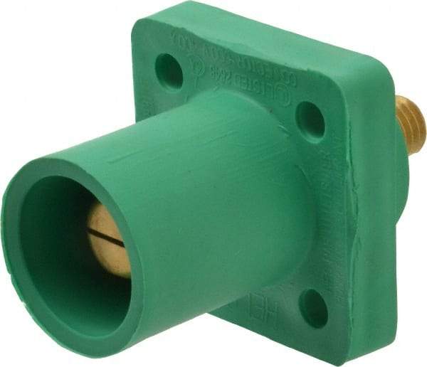 Leviton - 3R NEMA Rated, 600 Volt, 400 Amp, 2 to 4/0 AWG, Male, Threaded Stud, Panel Receptacle - 2.72 Inch Long, Green - Industrial Tool & Supply