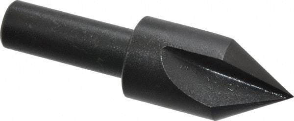 Cleveland - 5/8" Head Diam, 3/8" Shank Diam, 3 Flute 60° High Speed Steel Countersink - Oxide Finish, 2-3/32" OAL, Single End, Straight Shank, Right Hand Cut - Industrial Tool & Supply