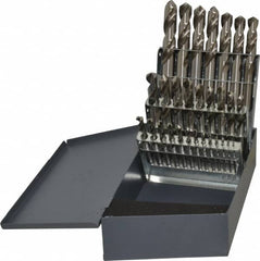 Cleveland - 1/16 to 1/2", 118° Point, Bright Finish, High Speed Steel Screw Machine Length Drill Bit Set - Industrial Tool & Supply