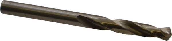 Cleveland - #11 135° Spiral Flute Cobalt Screw Machine Drill Bit - Oxide/Gold Finish, Right Hand Cut, 1-3/16" Flute Length, 2-1/4" OAL, Split Point, Straight Shank - Industrial Tool & Supply