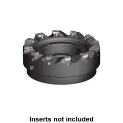 Kennametal - 14 Inserts, 200mm Cut Diam, 60mm Arbor Diam, 1mm Max Depth of Cut, Indexable Square-Shoulder Face Mill - 0/90° Lead Angle, 63mm High, MDHX 1004.. Insert Compatibility, Series Fix-Perfect - Industrial Tool & Supply