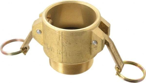 EVER-TITE Coupling Products - 2" Brass Cam & Groove Suction & Discharge Hose Female Coupler Male NPT Thread - Part B, 2" Thread, 350 Max psi - Industrial Tool & Supply