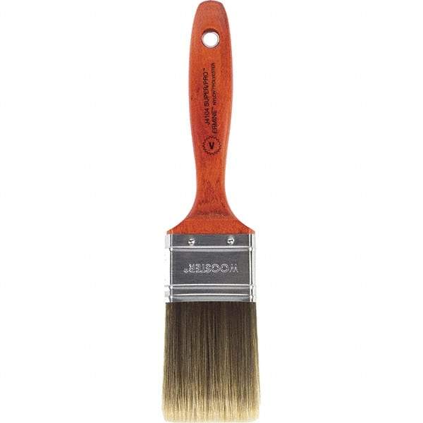 Wooster Brush - 2" Flat Nylon/Polyester Varnish Brush - 2-11/16" Bristle Length, 5-1/2" Wood Beavertail Handle - Industrial Tool & Supply