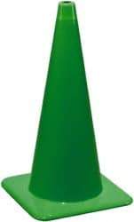 PRO-SAFE - 36" High, Lime Rigid Traffic Cone - 15" Base Width, 10 Lb, PVC - Industrial Tool & Supply