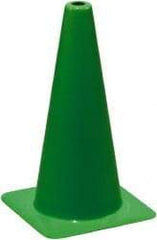 PRO-SAFE - 18" High, Lime Rigid Traffic Cone - 12" Base Width, 3 Lb, PVC - Industrial Tool & Supply