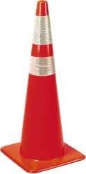 PRO-SAFE - 36" High, Orange Rigid Traffic Cone - 15" Base Width, 10 Lb, PVC - Industrial Tool & Supply