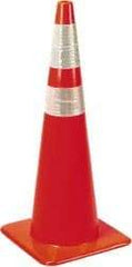 PRO-SAFE - 36" High, Orange Rigid Traffic Cone - 15" Base Width, 10 Lb, PVC - Industrial Tool & Supply
