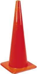 PRO-SAFE - 36" High, Orange Rigid Traffic Cone - 15" Base Width, 10 Lb, PVC - Industrial Tool & Supply