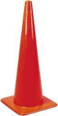 PRO-SAFE - 36" High, Orange Rigid Traffic Cone - 15" Base Width, 10 Lb, PVC - Industrial Tool & Supply