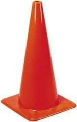 PRO-SAFE - 28" High, Orange Rigid Traffic Cone - 14" Base Width, 7 Lb, PVC - Industrial Tool & Supply