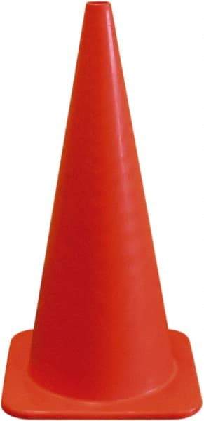 PRO-SAFE - 28" High, Orange Traffic Cone with Base - 13" Base Width, 5 Lb, PVC - Industrial Tool & Supply