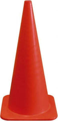 PRO-SAFE - 28" High, Orange Traffic Cone with Base - 13" Base Width, 5 Lb, PVC - Industrial Tool & Supply