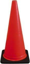 PRO-SAFE - 28" High, Orange Traffic Cone with Base - 14" Base Width, 7 Lb, PVC - Industrial Tool & Supply