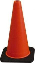 PRO-SAFE - 18" High, Orange Traffic Cone with Base - 12" Base Width, 3 Lb, PVC - Industrial Tool & Supply