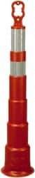 PRO-SAFE - 42" High x 8" Wide Reflective Trim Line Channelizer Post - High Density Polyethylene (HDPE), 4 Lbs, Orange - Industrial Tool & Supply