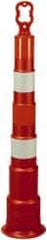 PRO-SAFE - 42" High x 8" Wide Reflective Trim Line Channelizer Post - High Density Polyethylene (HDPE), 4 Lbs, Orange - Industrial Tool & Supply