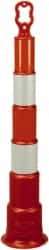 PRO-SAFE - 42" High x 8" Wide Reflective Trim Line Channelizer Post - High Density Polyethylene (HDPE), 4 Lbs, Orange - Industrial Tool & Supply