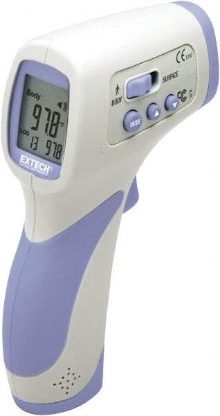 Extech - 32 to 43°C (90 to 109°F) Infrared Thermometer - 8:1 Distance to Spot Ratio - Industrial Tool & Supply