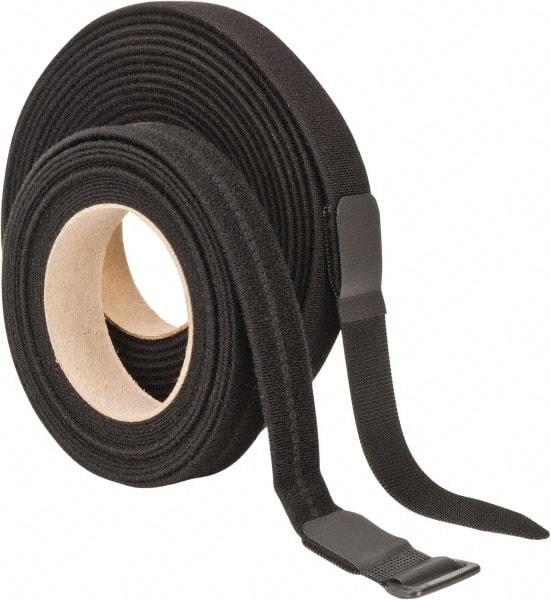 VELCRO Brand - 22 Piece 1" Wide x 5 Yd Long Self Fastening Tie/Strap Kit - Roll, Black - Industrial Tool & Supply
