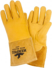 MCR Safety - Size L Unlined Goatskin Welding Glove - 9" OAL, Gauntlet Cuff, Wing Thumb, For MIG/TIG - Industrial Tool & Supply