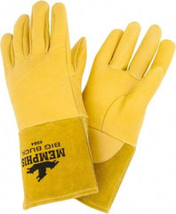 MCR Safety - Size L Unlined Deerskin Welding Glove - Gauntlet Cuff, Thumb Strap - Industrial Tool & Supply