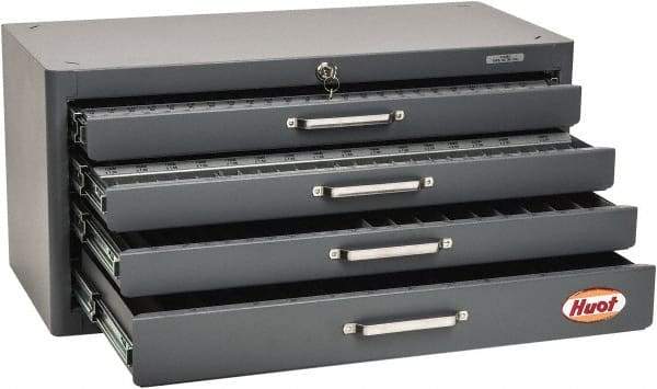 Huot - 4 Drawer, 1/4-18 to 1-1/2 - 11-1/2 Tap Storage - 26" Wide x 12" Deep x 12-1/2" High, Steel - Exact Industrial Supply