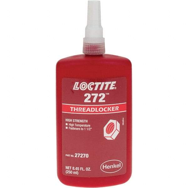 Loctite - 250 mL, Red, High Strength Threadlocker - Series 272 - Industrial Tool & Supply